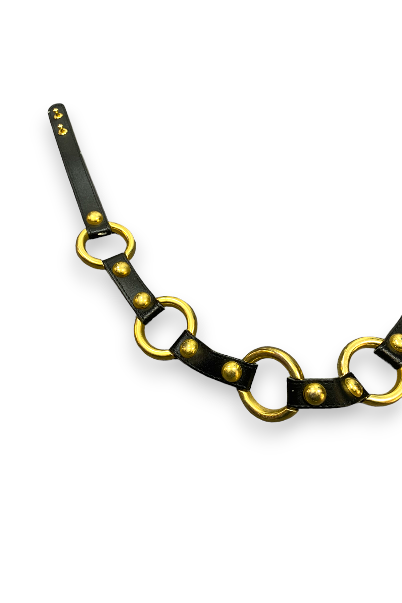 Ceinture en Cuir Vintage Dorée, TXS