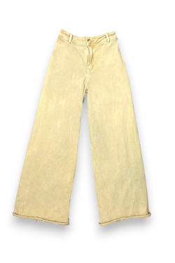 Jean beige taille haute, T32