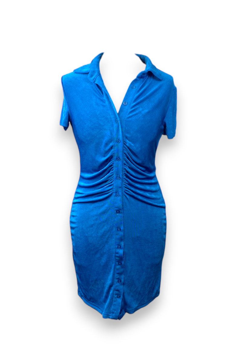 Robe bleue électrique fluide, années 2000', TS