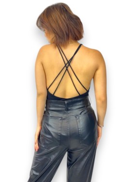 Pantalon large simili cuir, T36