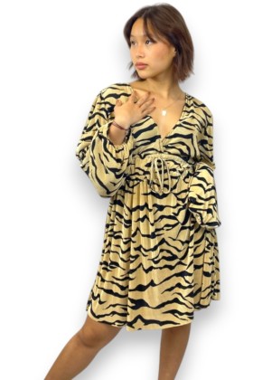 Robe zèbre dorée Zara, TM