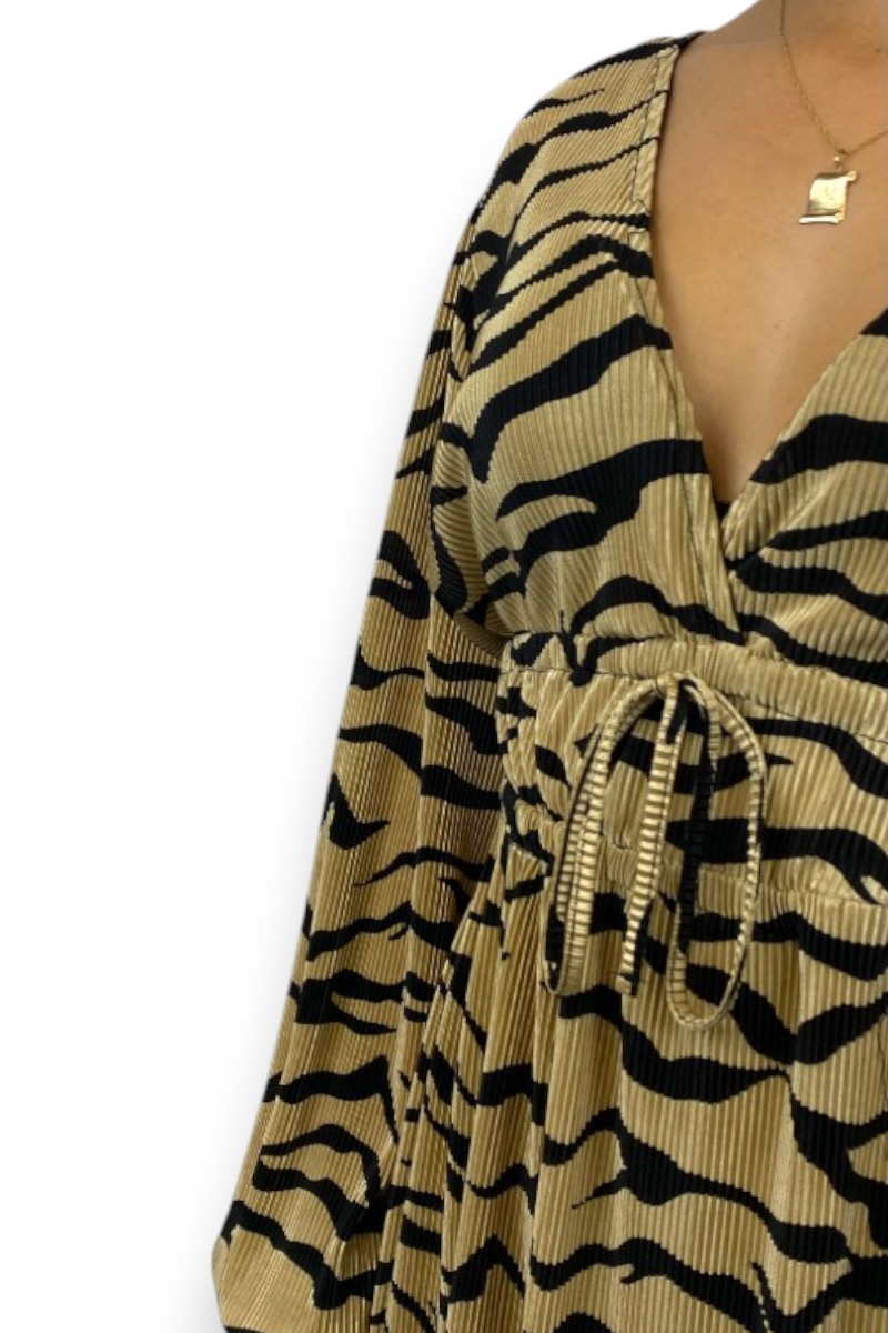 Robe zèbre dorée Zara, TM