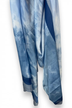 Foulard satiné "Bleu Céleste"