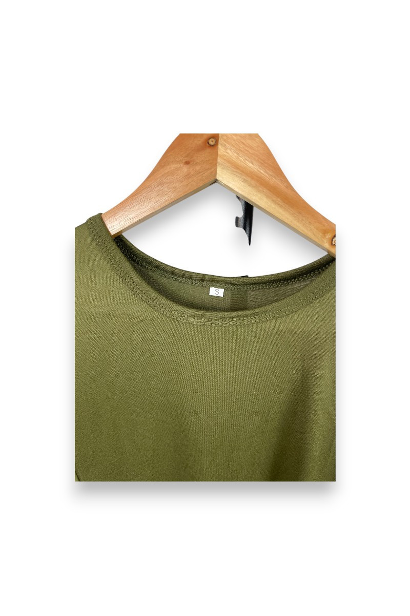 Robe tee-shirt kaki – L’indispensable minimaliste