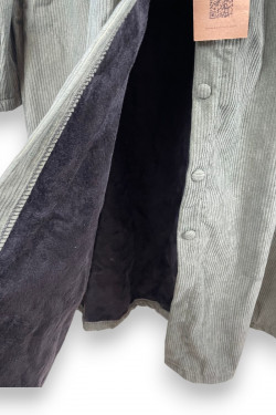 Robe en velours côtelé vert sauge SOOLINEN – Style bohème