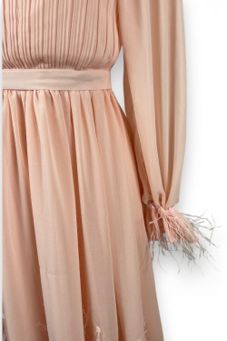 Robe longue rose poudré CATCHALL – Élégance vintage et glamour