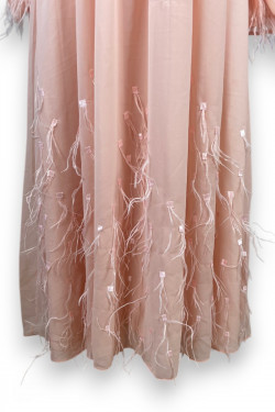 Robe longue rose poudré CATCHALL – Élégance vintage et glamour