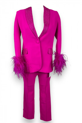Tailleur pantalon fuchsia...