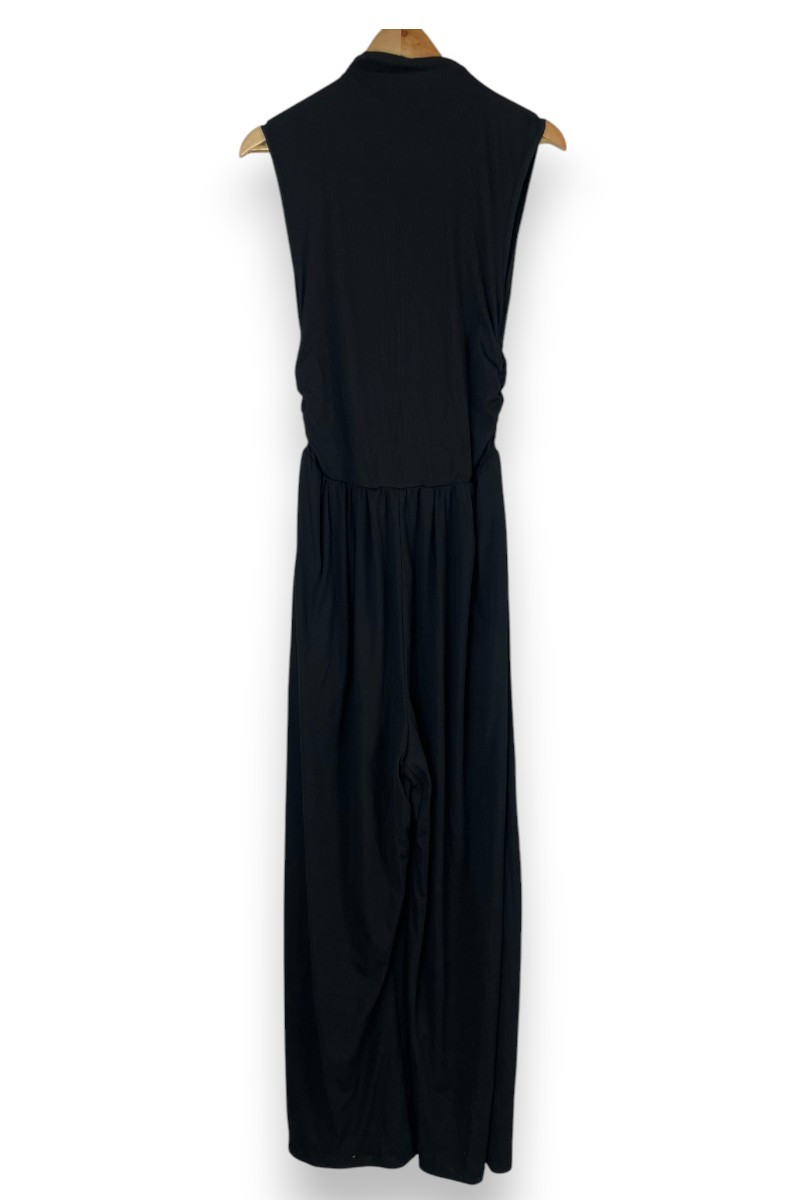 Combinaison noire plissée CIDER – Élégance minimaliste et confort absolu