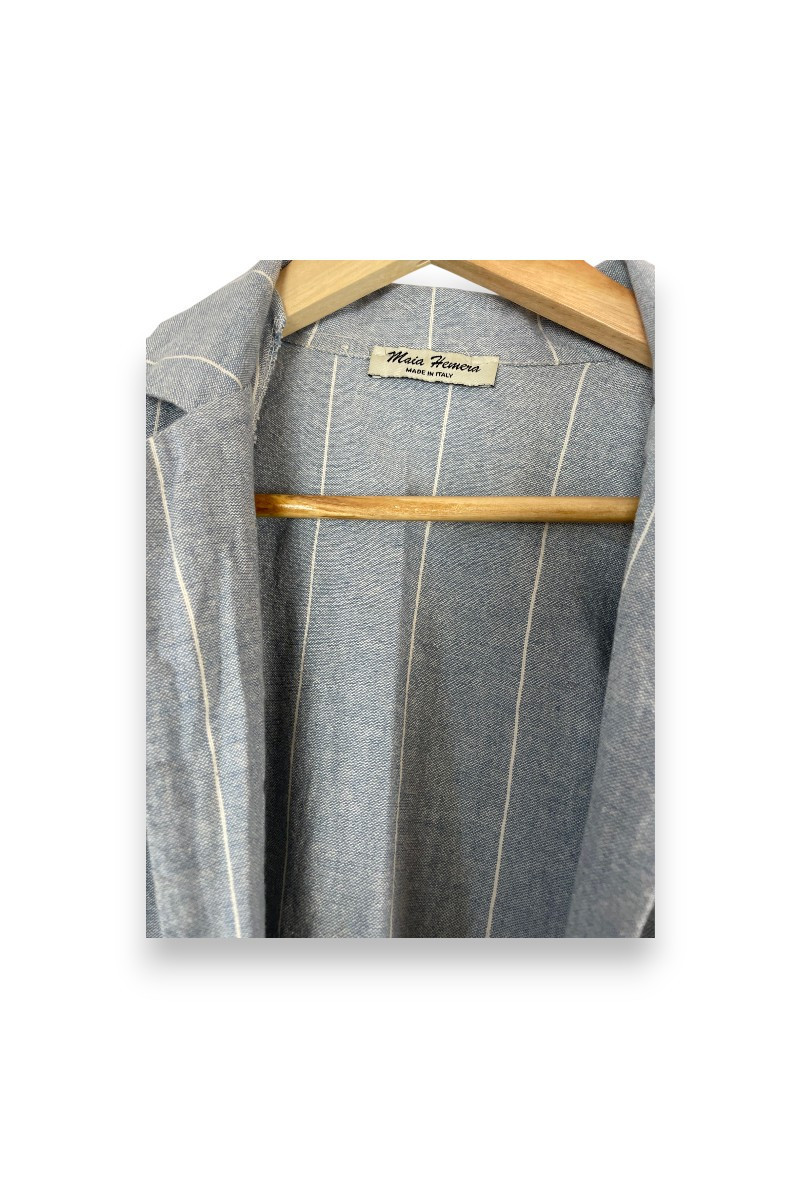 Veste blazer rayée grise – Made in Italy par Maia Hemera