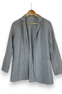 Veste blazer rayée grise – Made in Italy par Maia Hemera