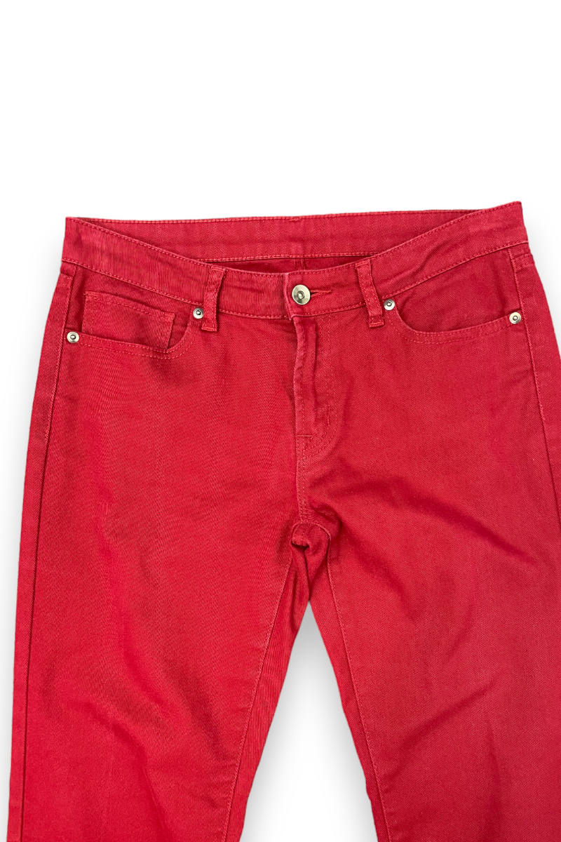 Pantalon rouge coupe droite Uniqlo, T36/38