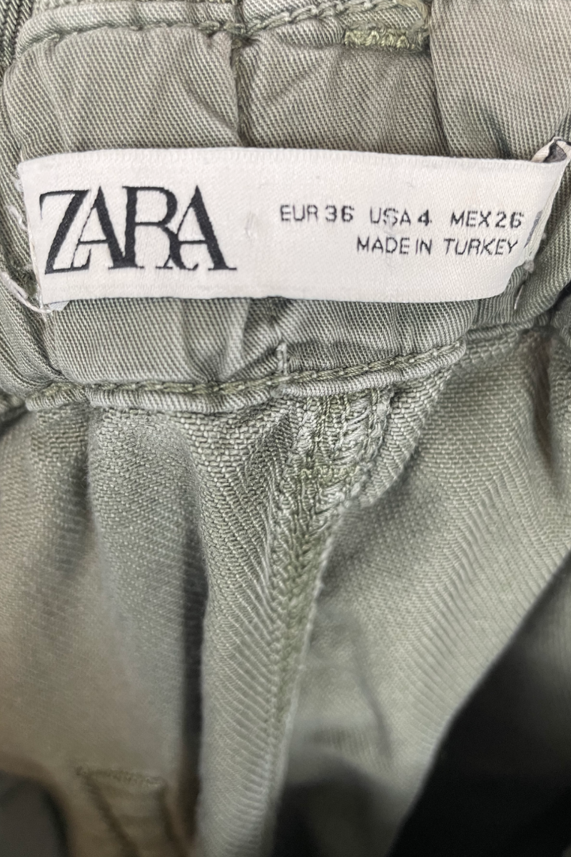 Cargo vert Zara, T36