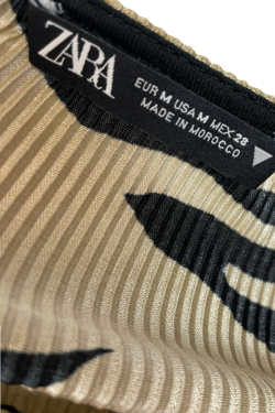 Robe zèbre dorée Zara, TM