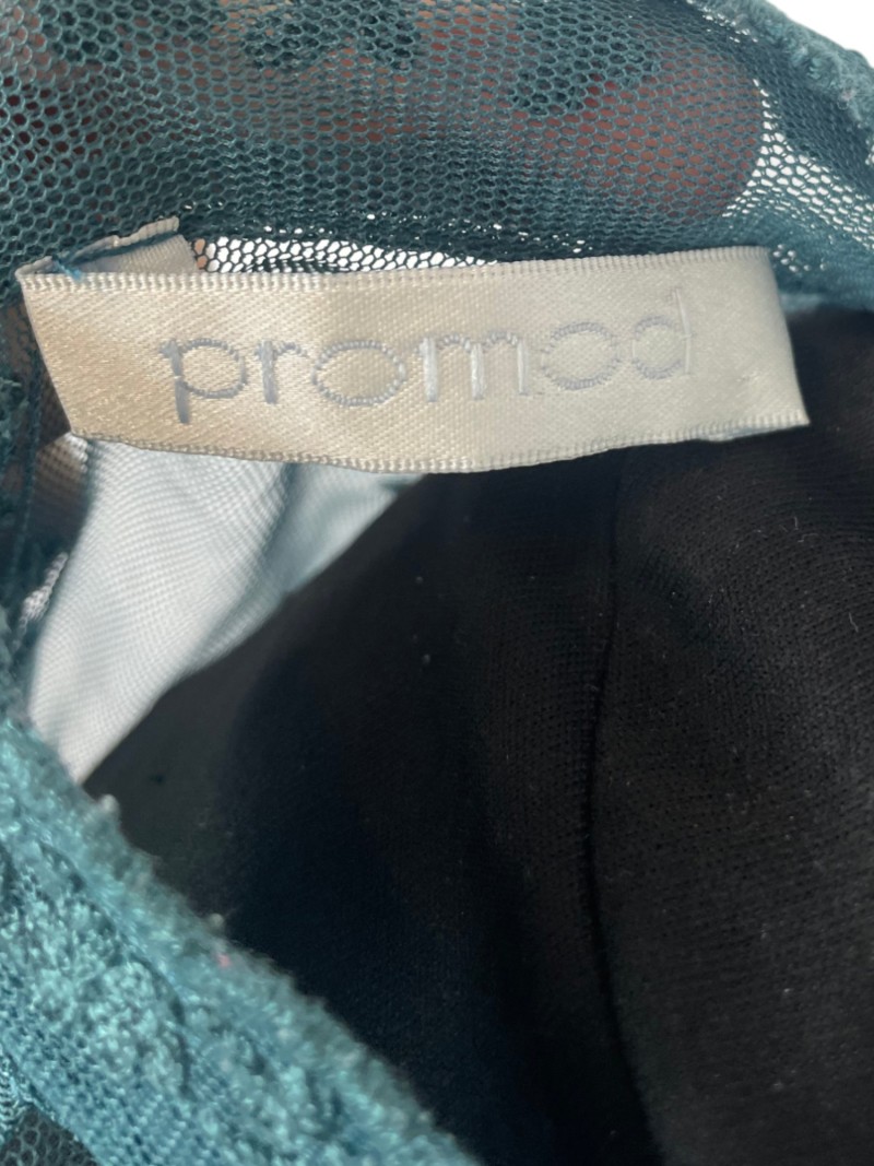 Top à dentelles bleu canard, TL