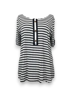 Top marinière aux boutons dorés Vie Nocturne, TXL