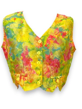 Blazer sans manches fleuri...