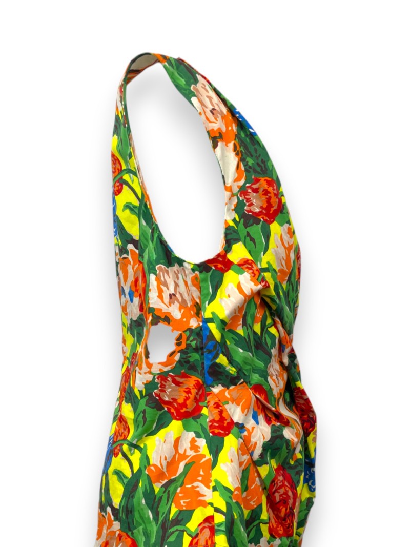 Top asymétrique sans manches fleurie Zara, TXL