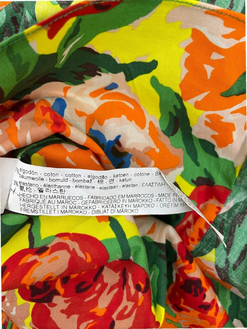 Top asymétrique sans manches fleurie Zara, TXL