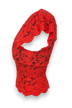 Top transparent à dentelles Zara, TS