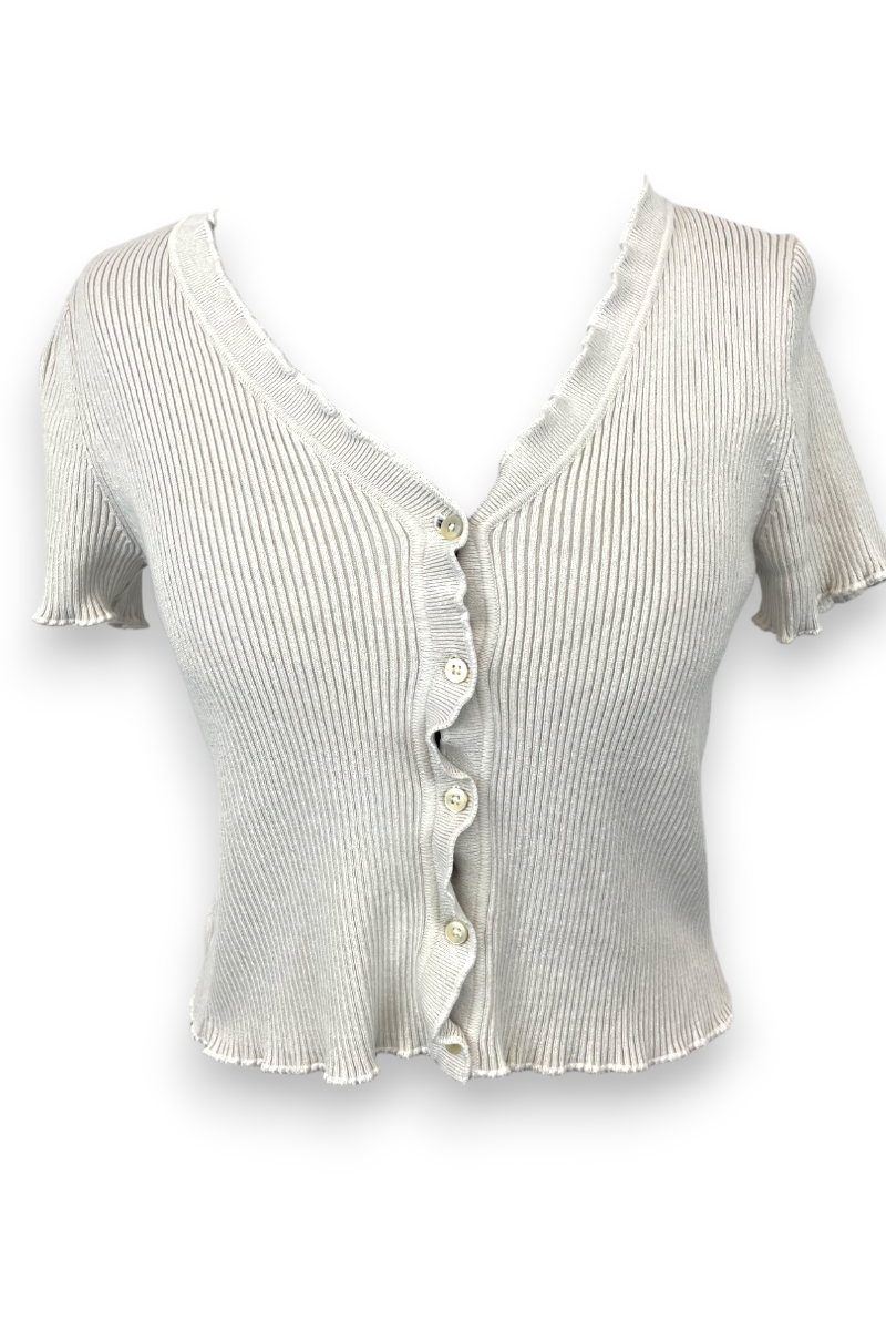 Gilet crop top, manches courtes Vintage, TS