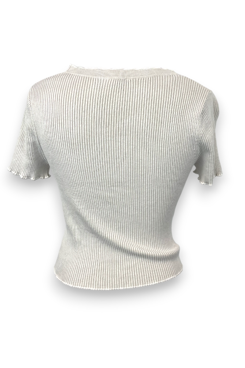 Gilet crop top, manches courtes Vintage, TS